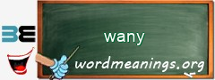 WordMeaning blackboard for wany